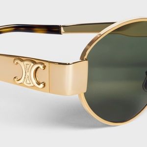BRAND NEW CELINE TRIOMPHE GOLD SUNGLASSES WITH CASE, BOX & ORIGINAL CARDS